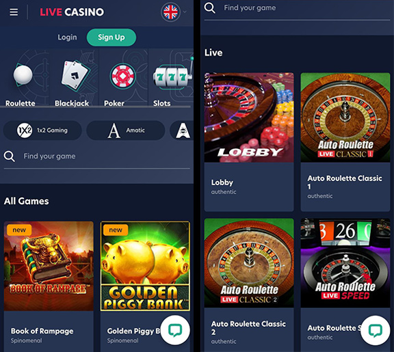 Games and slots in the mobile casino