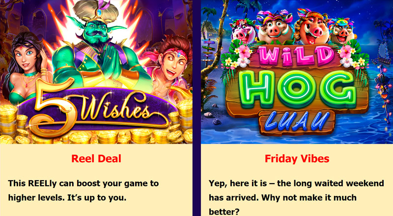 Bonus page on desktop website