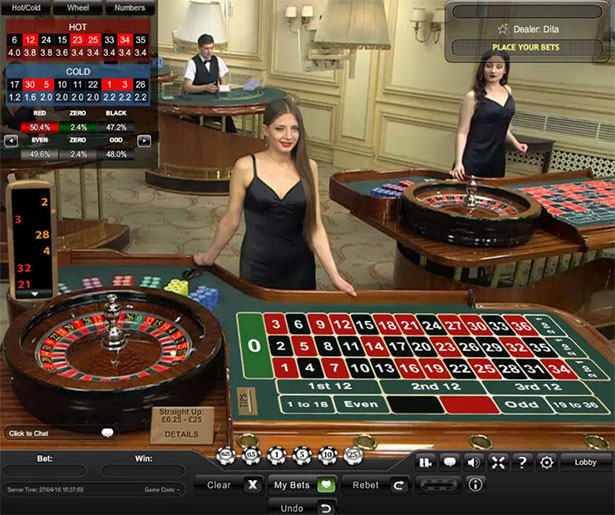 The game with the live croupier