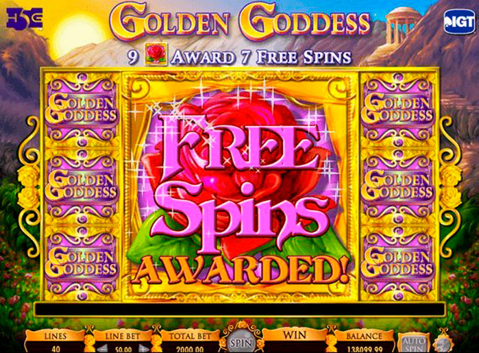 Play free golden goddess slot online