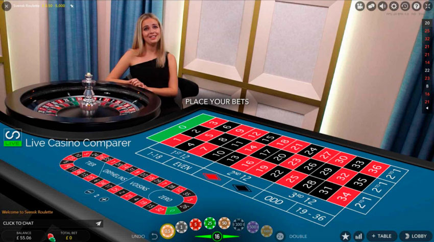 A live roulette