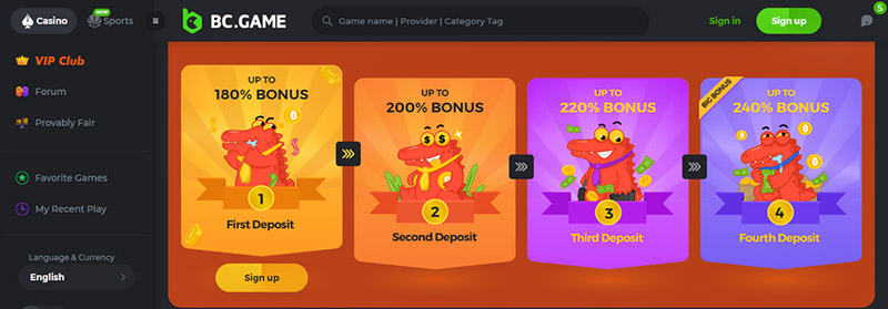 Bitcoin casino deposit bonuses